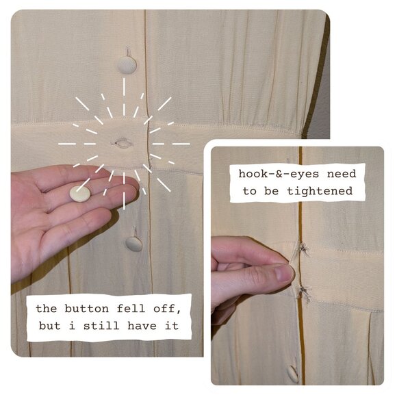 Vintage Button-Down Dress with Lace Peter Pan Collar - Picture 2 of 5